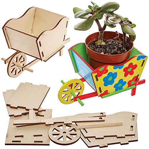 Baker Ross FX584 Maceta carretilla de madera