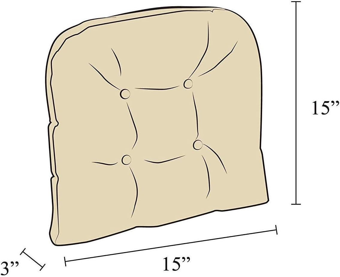 Solid Spa Polyester Non-Slip Dining Chair Cushions, 15x15 Inches, 4 Pack