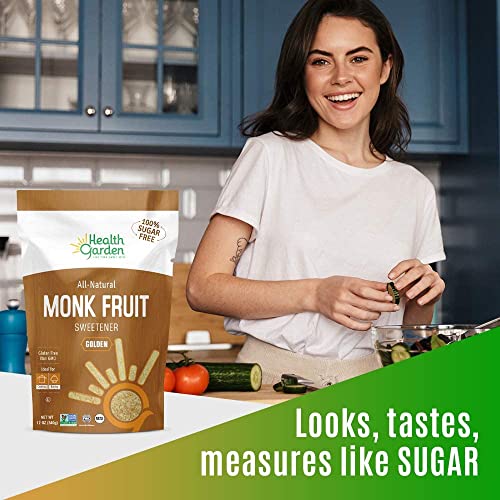 image for Health Garden Monk Fruit Sweetener, Golden - Non GMO - Gluten Free - S