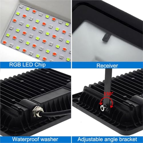 Projecteur couleur variable IP66 étanche 100W décoratif extérieur avec télécommande - 3