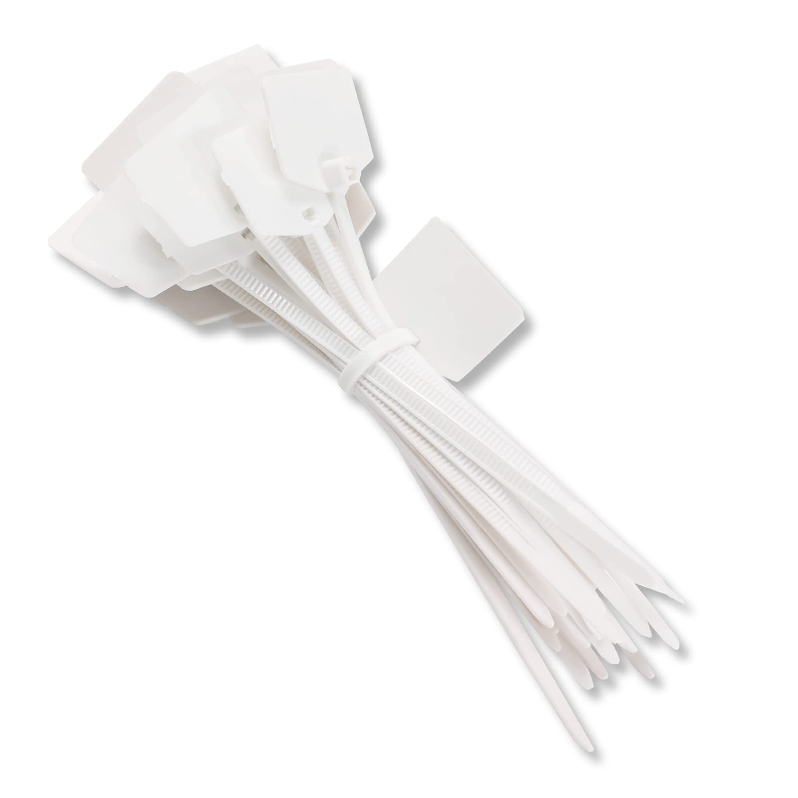 Cable Zip Ties, 100 Pack Colored Zip Ties 4 Inch, Multi-Purpose Self-Locking Nylon Cable Ties Cord Management Ties, Plastic Wire Ties for Home, Office, Cabling, Ethernet Wire Marking Label, White