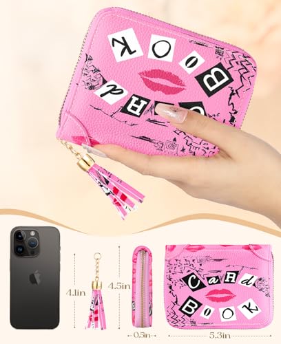 Bistup 40 Slots Credit Card Holder for Women Girls Cute RFID Blocking Card Organizer Leather Cardholder Protector for Lady Female Large Capacity Size Big Zipper Wallet Lips Cool Aesthetic Unique2