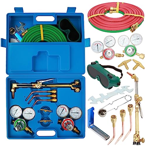Uso versatile: perfetto per un metalmeccanico dilettante o un professionista esperto. Per saldatura di precisione, taglio, brasatura, saldatura, rivestimento a mano e molto altro ancora! Dotato di cassetta degli attrezzi, questo kit di utensili da taglio per saldatura è facile da riporre e trasportare