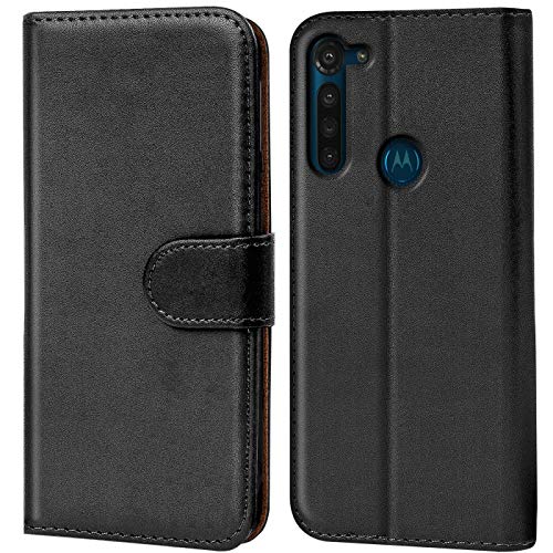 Verco Funda para Motorola G8, Telefono Movil Case Compatible con Motorola Moto G8 Libro Protectora Carcasa, Negro
