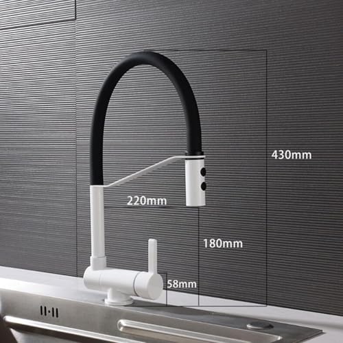Robinet d'évier de cuisine pliable en laiton or brossé mitigeur 2 modes