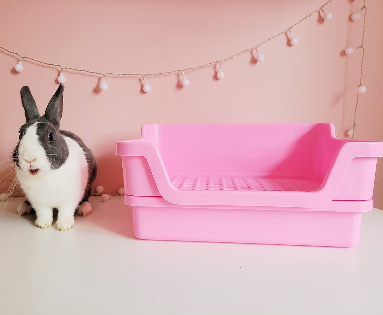 Bumbox Large Rabbit Litter Box w/Plastic Grid & Dump Tray-Bunny Poop ...