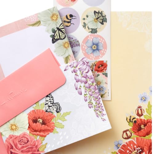 Hallmark Stationery Set with Cards, Notepad and Stickers (Pink Florals) - Image 5