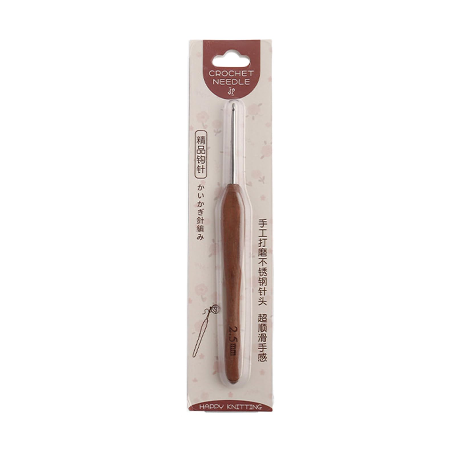 Ijksbehjf Wooden Handle Crochet Hook Needle Stainless Steel Crochet Knitting Tool for Crocheting Weaving Sweater Scarf Bag Stainless Steel Knitting