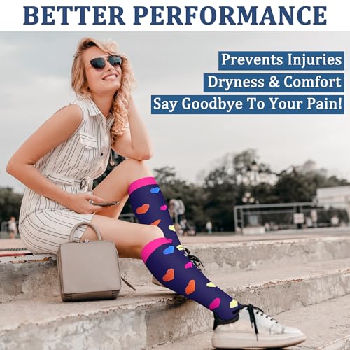 Image of FEYHAY Copper Compression Socks (3 Pairs) 15-20 mmHg Circulation is Best Athletic & Daily for Men & Women, Running, Climbing