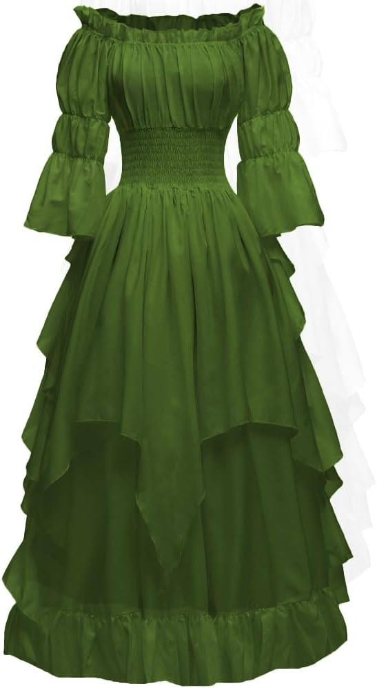 Abaowedding Women's Gothic Witch Dress Medieval Renaissance Costume Victorian Dress
