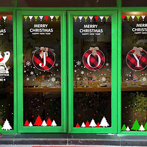 image for Jucoan Christmas Joy Sign, Buffalo Check Plain Wreath for Front Door R