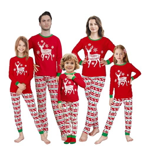 KikizYe Christmas Family Matching Pajamas Family Holiday Pjs Matching Sets