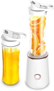 Mfun-ZUK Mixeur, Centrifugeuse Portative Centrifuge Personnelle pour Fruits Et Légumes, Acier Inoxydable De Qualité Alimentaire sans BPA, avec 2 Tasses sans BPA,White