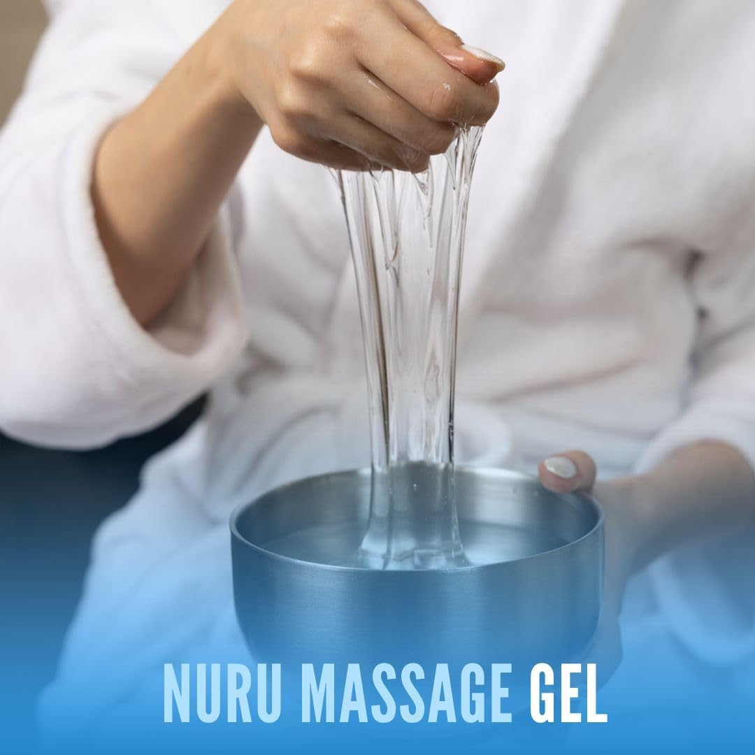 Nuru Massage Gel (8.45 fl oz) | Water-Based | Paraben & Glycerine Free | Formulated with Natural Seaweed, Green Tea, Liquorice Extract, Vitamin B5, & Organic Aloe Vera - Image 7
