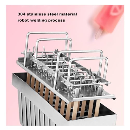 Molde de acero inoxidable para palitos de helado, para hacer paletas de yogur congelado para postres caseros, moldes de silicona reutilizables para uso comercial