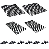 QOTSTEOS 4 Stück Aquarium-Gitter-Trennwand, Gitter-Filterschale, PP-Gitter-Isolationsplatte, rechteckig mit Saugnapf, Aquarium-Trennwand, gespleißt mit 6 Stück Saugnapf-Clip