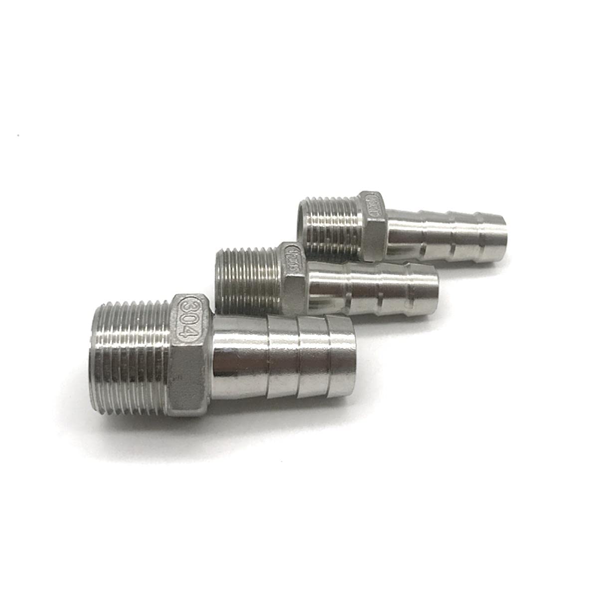 Connettore per tubo da giardino, in acciaio inox maschio BSP filettato, compatibile con tubi da 0,3 cm, 0,6 cm, 1 cm, 1,3 cm, ideale per utensili da 6 mm, 8 mm, 10 mm, 12 mm