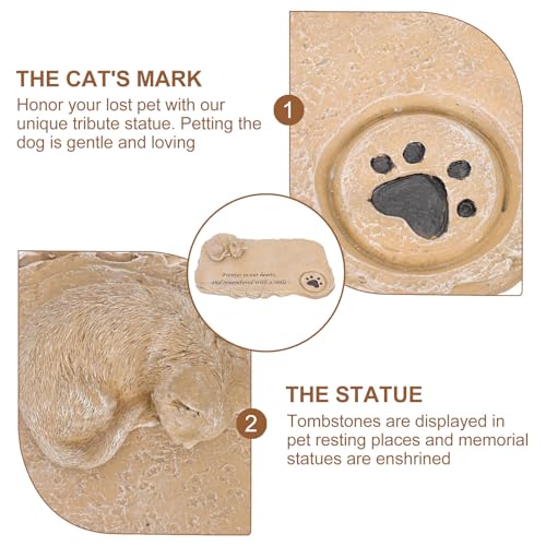 Lápida conmemorativa de resina ideal para honrar a tu gato 4