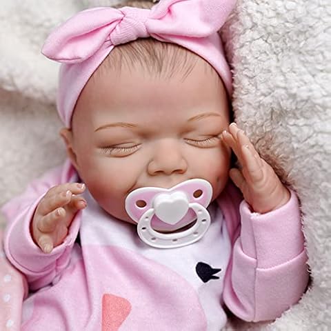 JIZHI Lifelike Reborn Baby Dolls - 20-Inch Sweet Smile Realistic-Newborn Baby Dolls Sleeping Baby Girl Real Life Baby Dolls with Toy Accessories Gift Set for Kids Age 3+ & Collection Cover