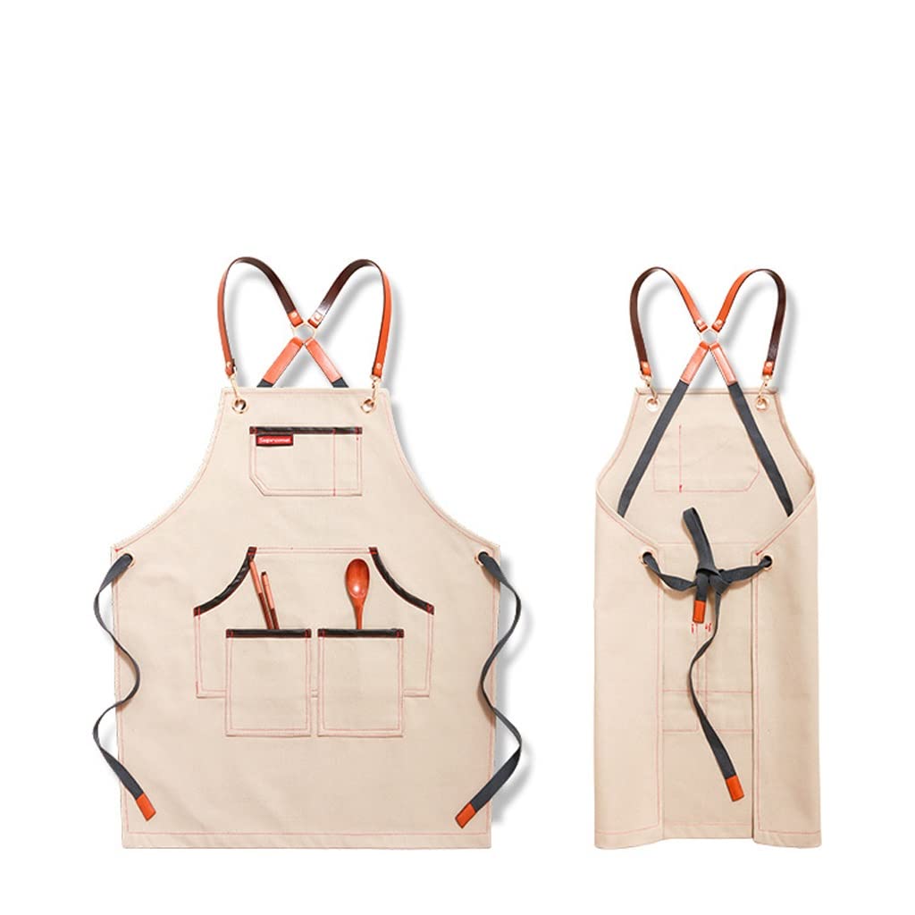 Grembiule da Barista Regolabile Grembiule uomo e Grembiule Chef Grembiule delle donne con le tasche cottura e forno vestiti possono essere lavati in lavatrice Grembiule da Lavoro ( Color : D )