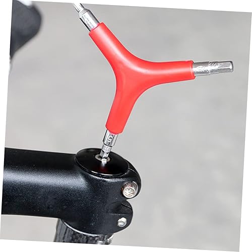Miniatura 5 de Uonlytech Juego de llaves de vaso de mango en Y de 3 vías Herramienta de reparación de bicicletas, Llave de trigémino 0.157 in 0.197 in 0.236 in y