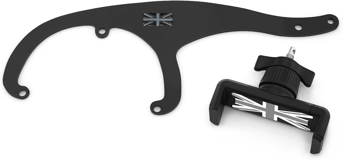 Car Mobile Phone Holder Bracket Compatible with Cooper R55 Clubman R56 Hatchback R57 R58 R59 2006-2015 with Cradle Rotatable Clip for 3.5-5.5 Inch Phone Mount Support (Gray Union Jack) image 5