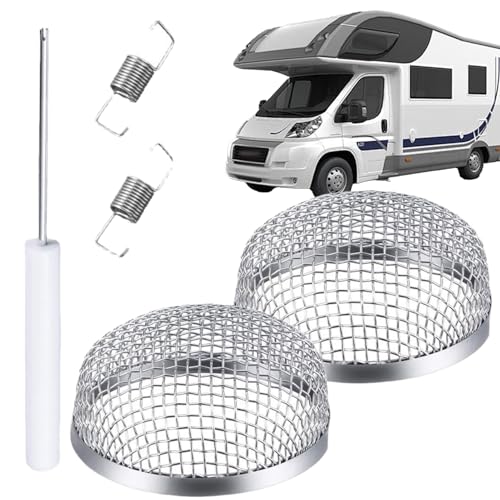 de ventilación de RV | Cubierta de ventilación de CA de acero inoxidable para RV | Cortinas de automóvil para espacio de estar, remolque, estacionamiento, viajes, camping, días calurosos