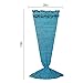 SENGTH Blue Crochet Knitted Mermaid Tail Blanket for Kids Girls Children Dressing Up Toys Party Birthday Gifts 56'' x 28''