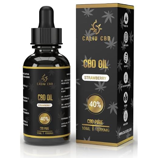 CBD | CBD Olio |Olio di CBD puro 40% 4000 MG | Base di olio di canapa arricchita di CBD | 0% THC | 400 gocce di cannabidiolo PREMIUM (25%, Fragola) (40% Fragola)