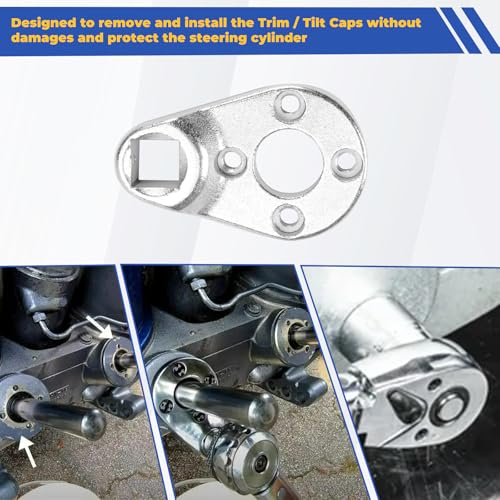 Image of Outboard Trim Tilt Pin Wrench Tools Set MT0004 38mm & MT0006 32mm & MT0009 35mm Compatible with Yamaha Suzuki Johnson Evinrude to Remove Trim /Tilt Caps Seals on Hydraulic Steering Cylinders (Set of 3)