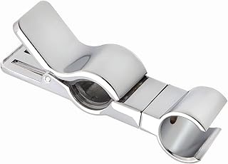 Shower Head Holder 45° Rotation Adjustable Shower Head Bracket, Universal 18-25MM Shower Head Rail Head Bracket Holder for Slide Bar Slider Clamp Bathroom Replacement (Silver)