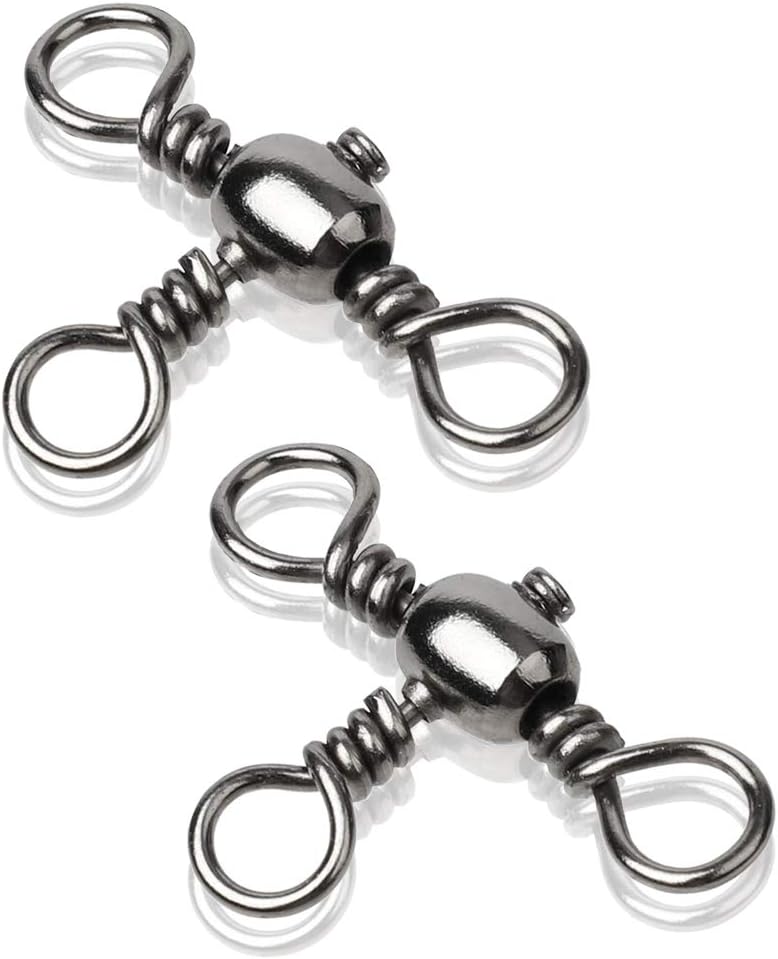 AMYSPORTSStainless 3way Swivel Fishing crossline swivels 3 Way rigs Saltwater Freshwater Drifting trolling Fishing Tackle Connector for Spoons Minnow baits