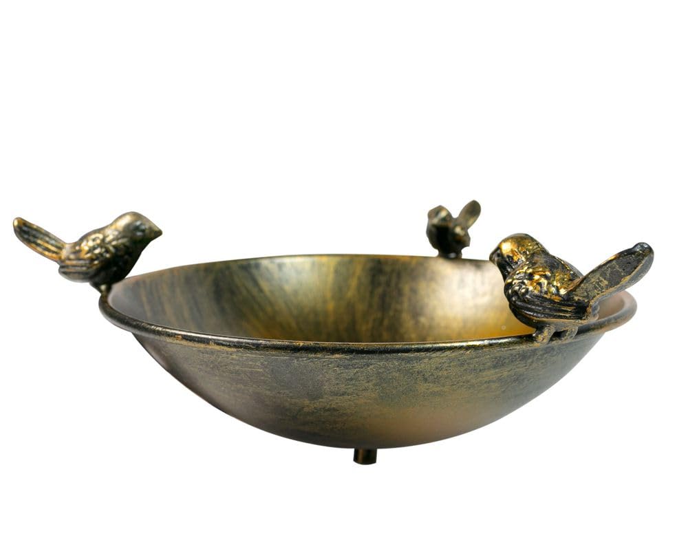 Formano Abbeveratoio per uccelli, 107 x 23 cm, in metallo, 1 pezzo, effetto anticato, decorazione da giardino per aiuole o balcone