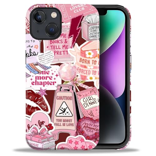 Coque iPhone 14 Plus rose motif rigide protection TPU