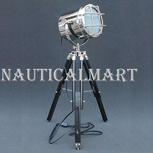 Miniatura 2 de Lámpara de pie moderna con enfoque retro, reflector, decoración artística, trípode, acabado cromadoplataníquel y trípode negro