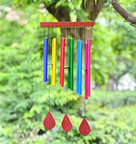 Image of ZAICUS Colorful Wind Chime for Home Balcony Garden - Metal Hanging Bells for Positive Energy, Vastu, Feng Shui Decor