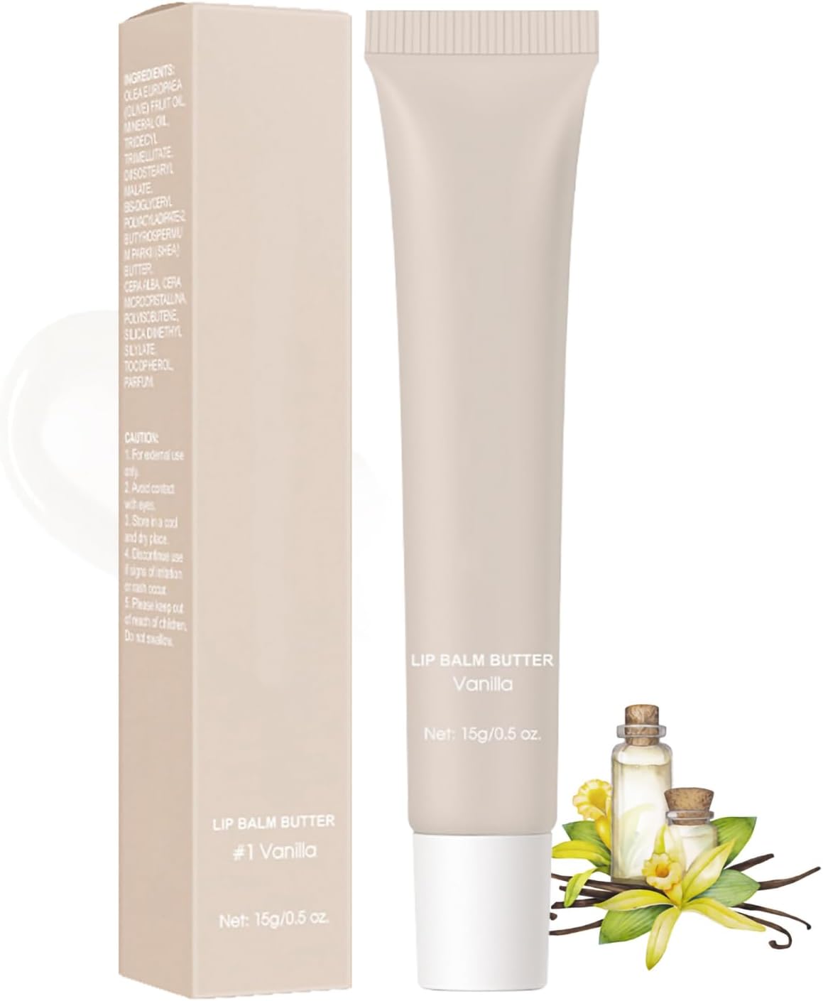 Summer Tinted Lip Butter Balm - Ultra-Hydrating, Nourishing Lip Care with Natural Ingredients, Soothes & Softens Dry Lips (Vanilla, 1Pc)