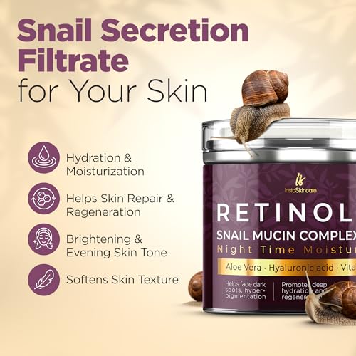 InstaSkincare Glowing Skin Essentials - Vitamin C Serum 8Oz - Snail Mucin Cream 1.7 Oz