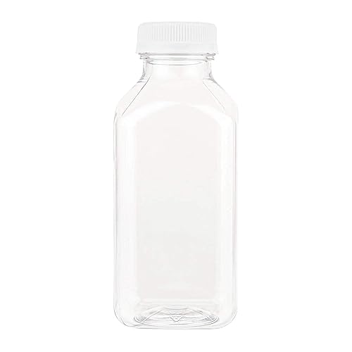 Miniatura 9 de Recipiente desechable para jugo con tapas, 12 onzas, reutilizable, transparente y vacía, botella para batidos para llevar y beber y exprimir,