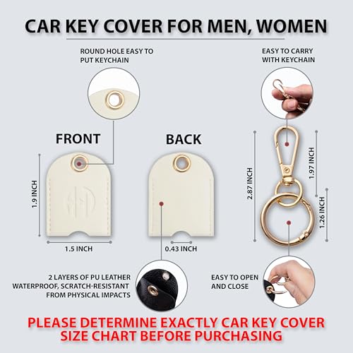 Image of Leather Keys Sleeve for Broken Car Key Loop Replacement, Keychain Cover Cute Protector and Holder for Men, Women