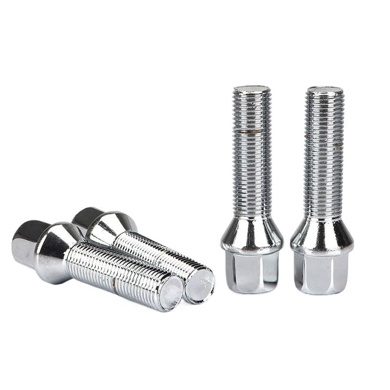 Bulloni per Cerchi Lega, Bulloni For Ruote In Acciaio M12x1,5 14x1,25 12x1, Di Varie Lunghezze 10 Pezzi Adatti BMW Audi Mercedes Porsche(10pcs conical 40mm,M14x1.25)