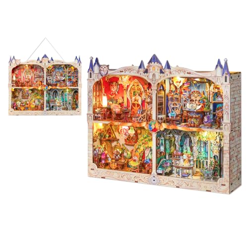 Image of Tonecheer DIY Miniature House Kit, Book Nook Story Frame Kit- Magic College