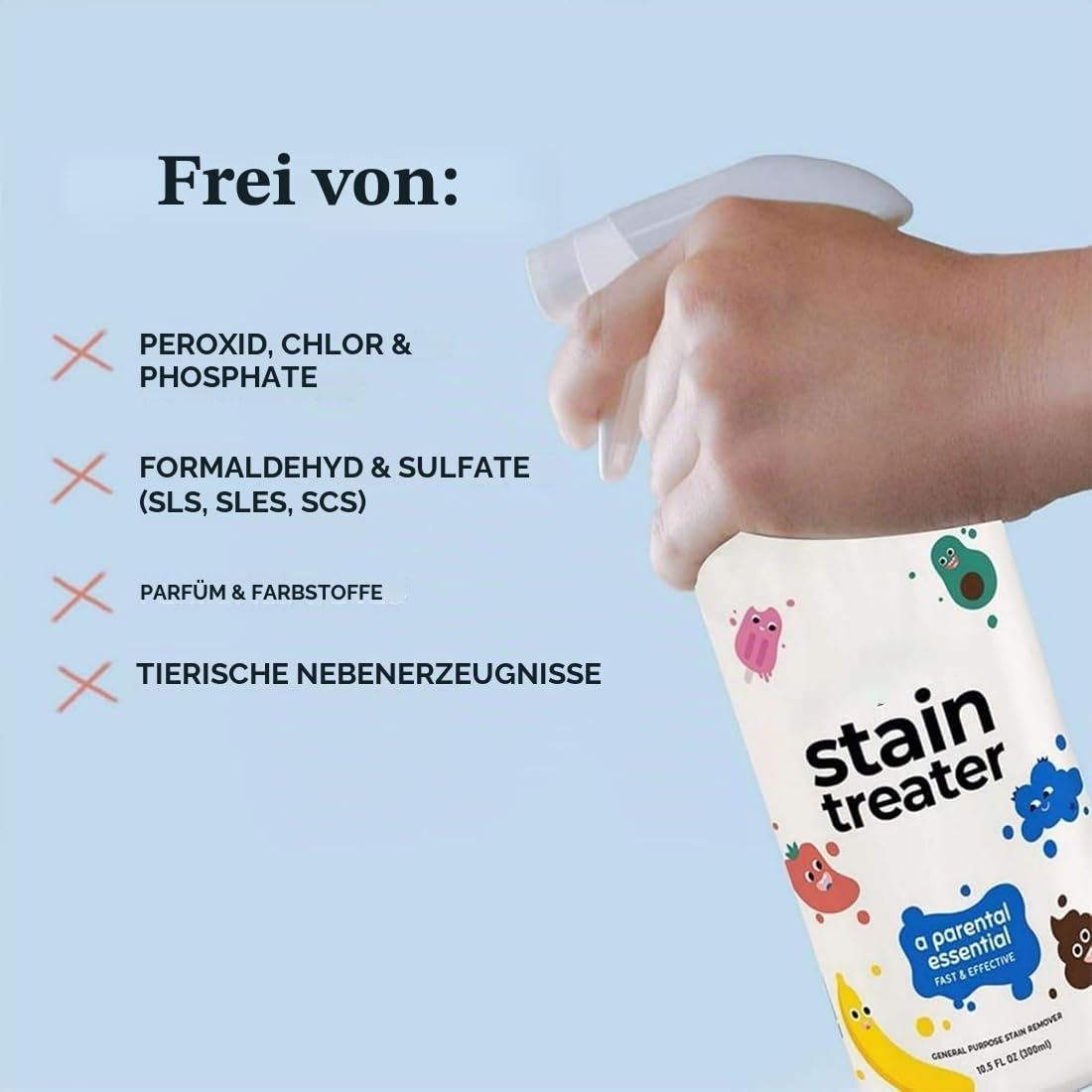 Stain Treater Spray, 300ml Stain Remover for Clothes, Fleckenspray Kleidung, Portable Quickly Stains Treatment, Anti Flecken Spray, Lebensmittel, Fett, Kaffee, Wäsche, Unterwäsche, Stoff (2 Stücke)