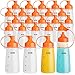 Dandat 24 Pcs Squeeze Bottles Wide Mouth for Sauces Ketchup Squeeze Bottles Condiment Squirt Bottles for Empty Dispenser Ketchup Mustard Salad Oil Cake 10 Oz/ 300 ml (Orange)