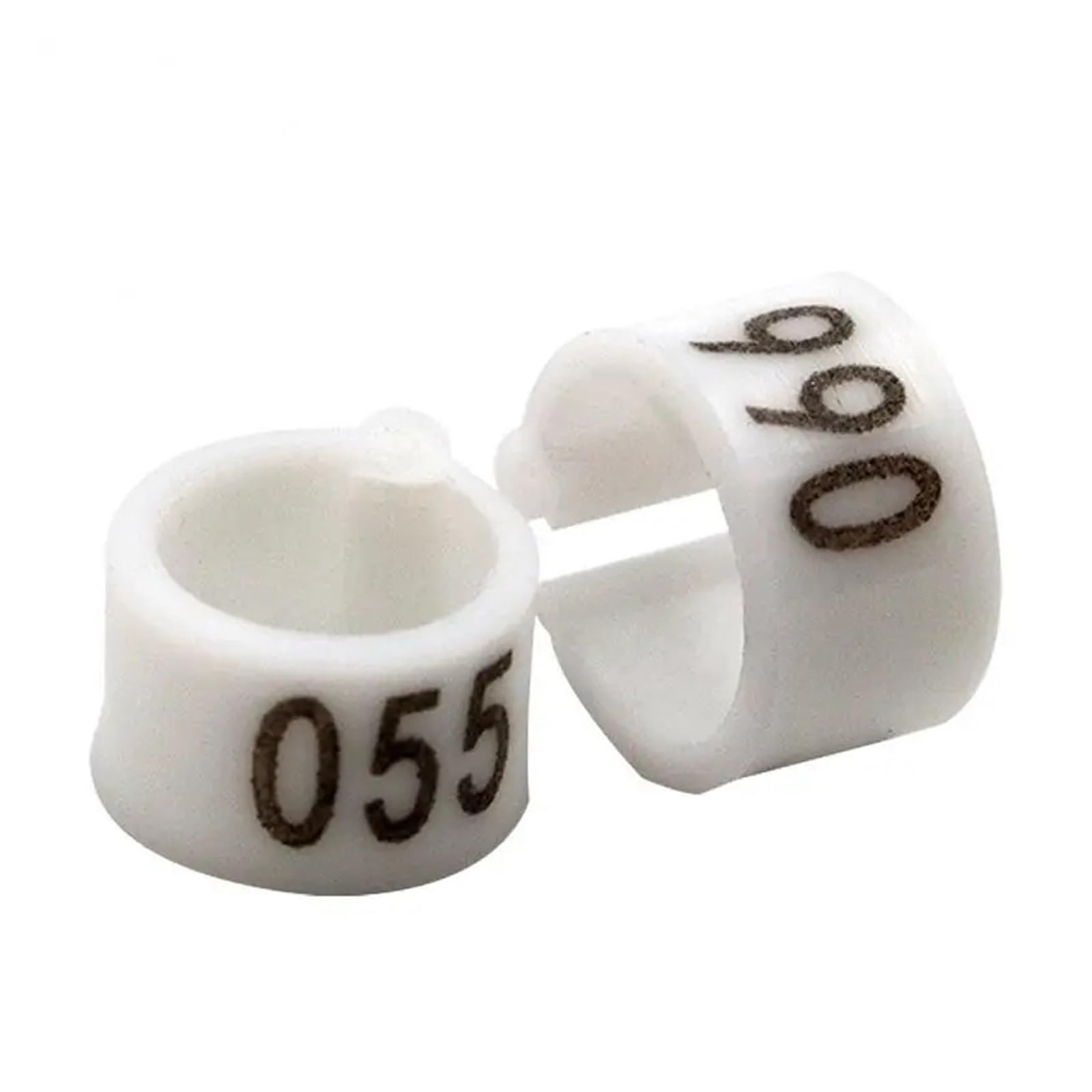 100Pcs Plastic Clip Bird Foot Rings,Compatible Pigeon Quail Farm Bird Identification Accessories(White with word) — image 1