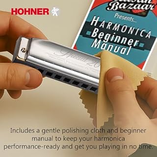 Hohner Special 20 Harmonica – Key of C Bundle with Key Stickers, Plastic Case, Instructional Manual, and Austin Bazaar Polishing Cloth - Les Beatles, Paul McCartney, John Lennon, RIngo Starr, George Harrison Hohner Special 20 Harmonica - Key of C Bundle with Key Stickers, Plastic Case, Instructional Manual, and Austin Bazaar Polishing Cloth – Image 3