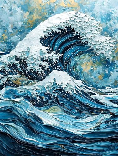 Arts et Artisanat Cadeaux originaux : Peinture Diamant Vague 70x100cm