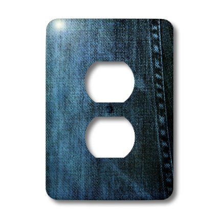 Cool Denim Texture Bleu plaque 2 prises pour un salon au style décontracté - 3
