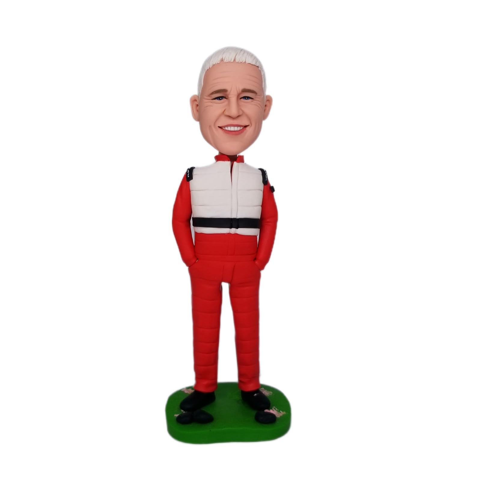 Niestandardowa figurka Bobbleheads spersonalizowane prezenty urodzinowe dla mężczyzny, białe włosy bobble głowa figurki ręcznie robiona spersonalizowana figurka prezent dla chłopaka, męża,