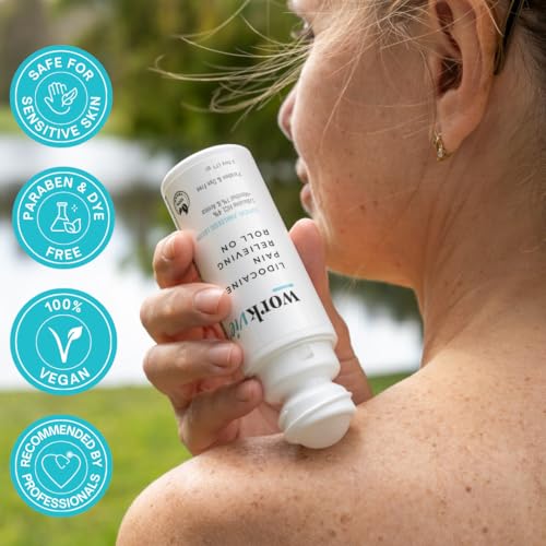 Image of Lidocaine Roll On Pain Relief Cream 2pk Maximum Strength - Arnica, Menthol, Aloe Vera - Soothing Relief for Muscles and Joints - Sensitive Skin Friendly